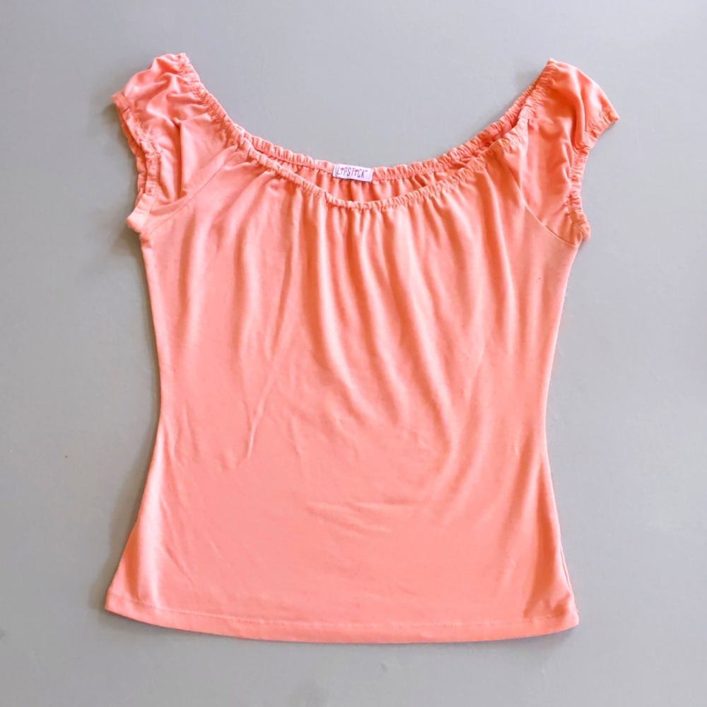 Lipstick Light Pink Ruched T Shirt Size M